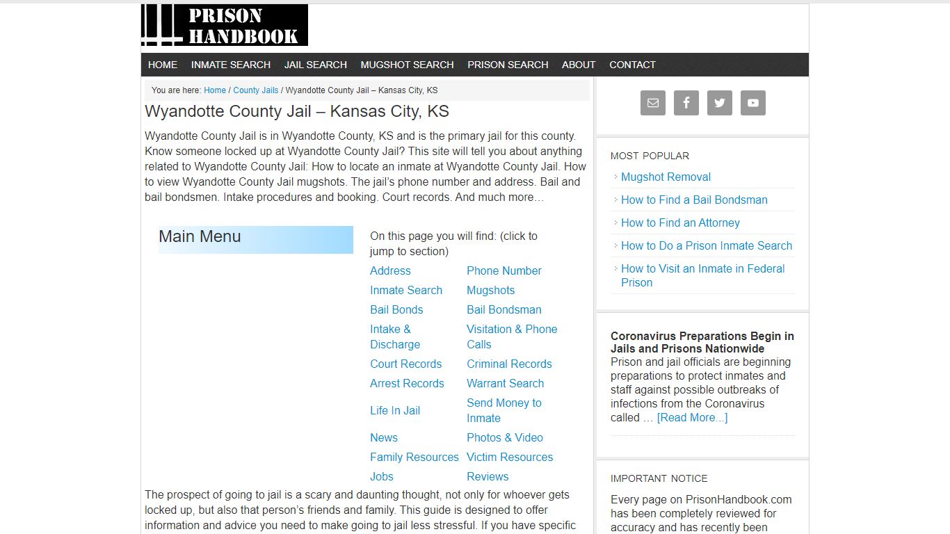 Wyandotte County Jail – Kansas City, KS - Prison Handbook
